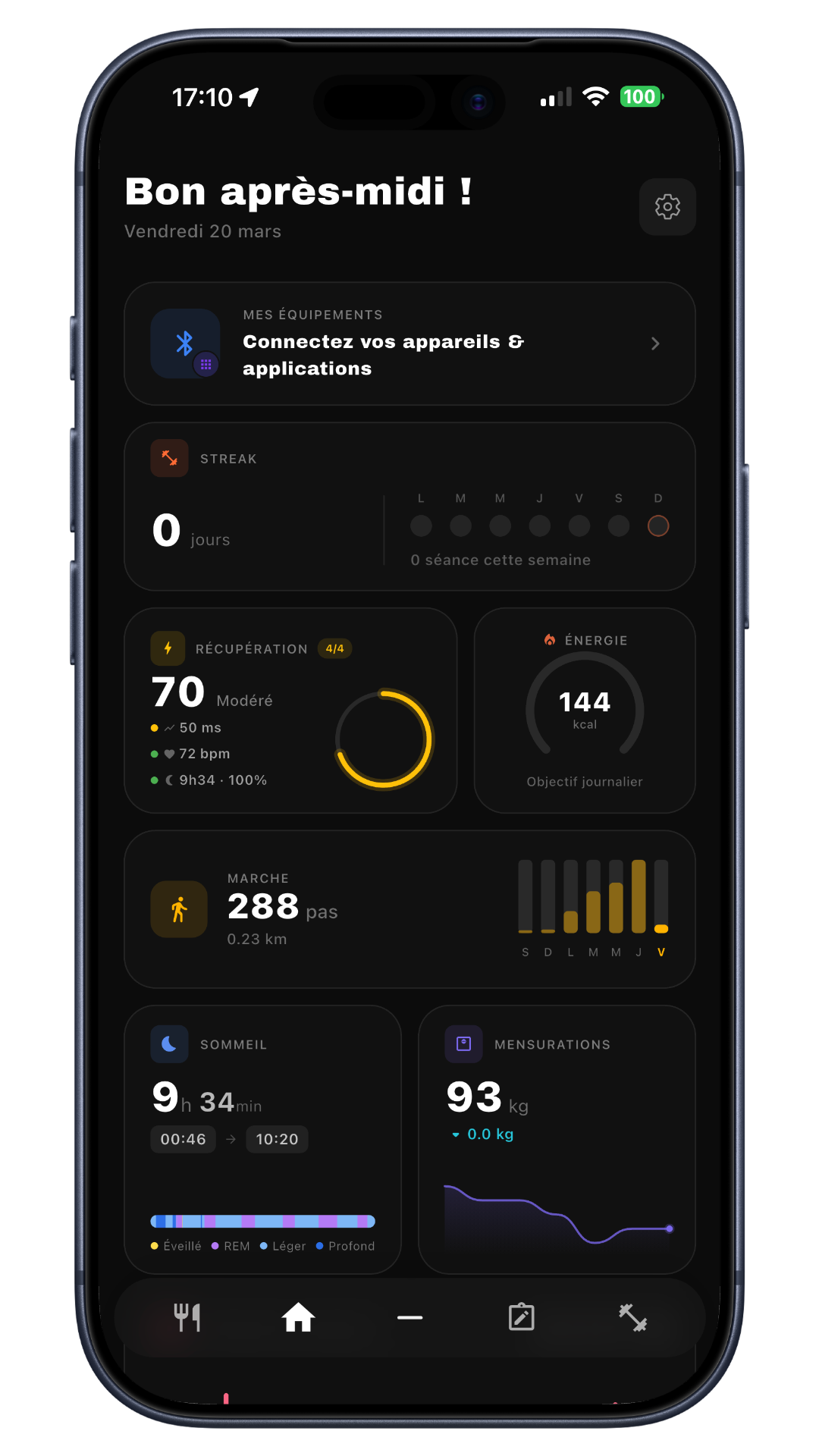 Aperçu de l'app Trainabble
